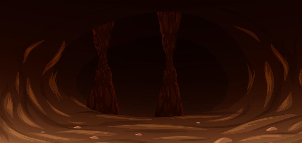 A Dark Scary Rock Cave vector