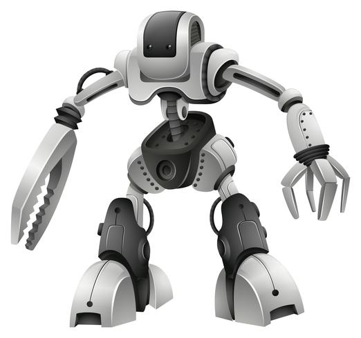 Robot design with weapon hands vector