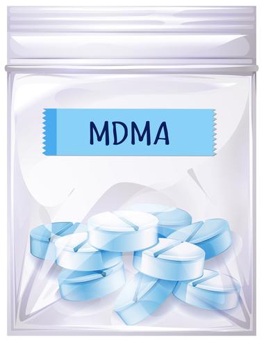 Un paquete de medicamentos MDMA vector