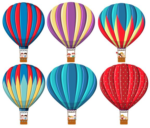 Conjunto de globo aerostático vector