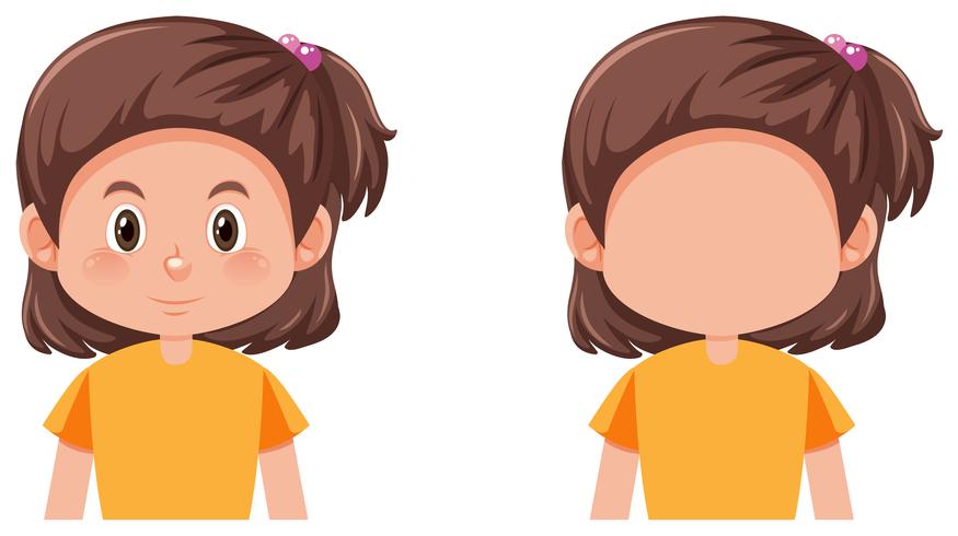 Set of brunette girl character vector