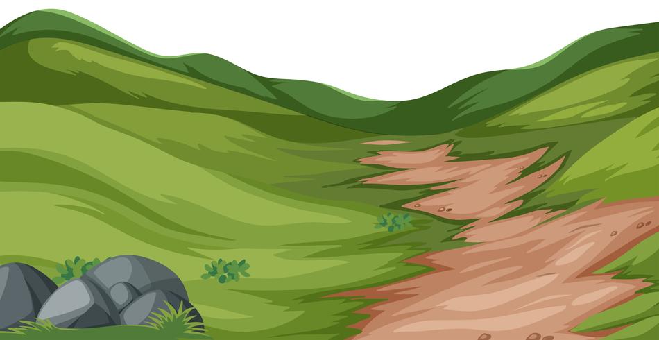 Nature hill landscape vector