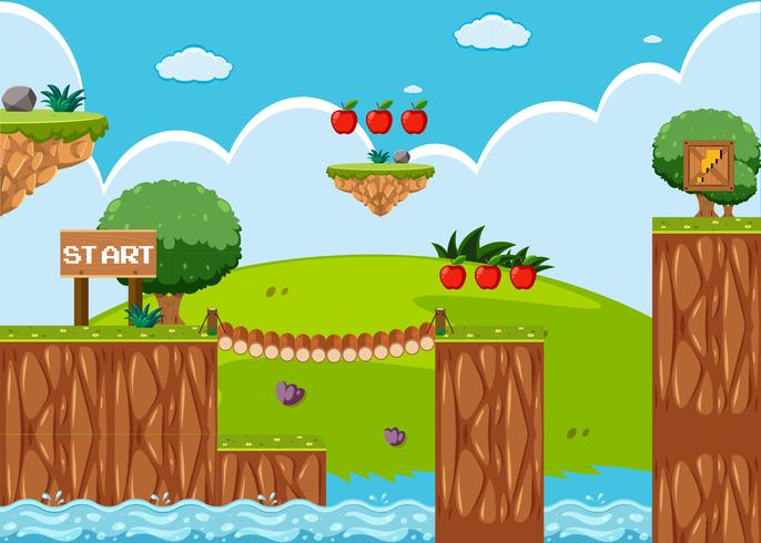 Adventure Game on the Island Scene vector