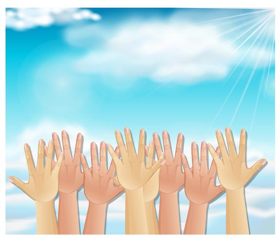 Hand Up in the Sky vector