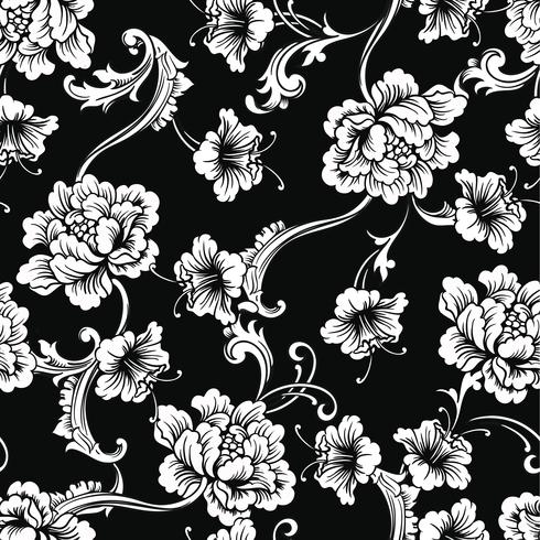 Fabric seamless pattern with baroque ornament. vector