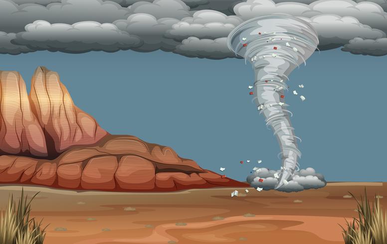 A tornado disaster in nature vector