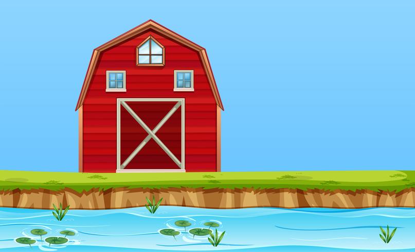 A rural barn house vector