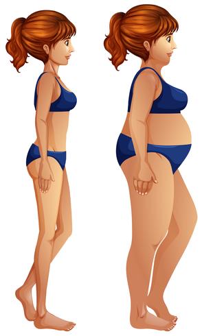 Transformación del cuerpo de una mujer vector