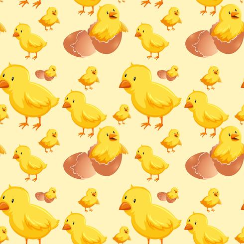 Chick hatching egg seamless vector