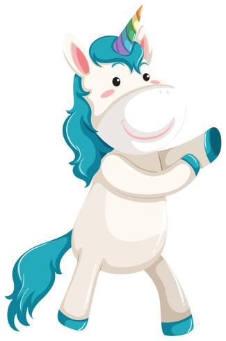 Un personaje de unicornio sobre fondo blanco vector