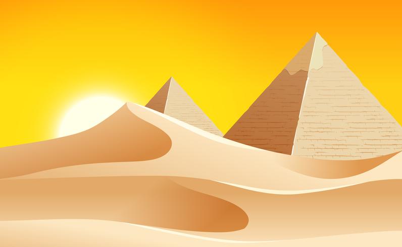 A hot desert landscape vector