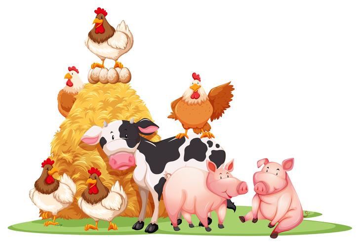 Farm animals with haystack - Download Free Vector Art, Stock Graphics & Images