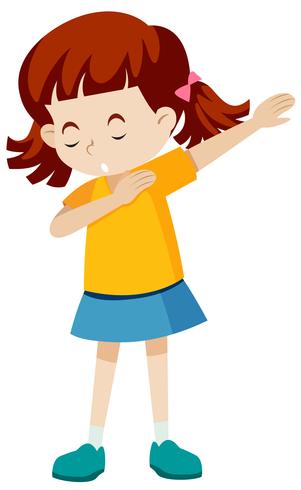Girl dancing white background vector