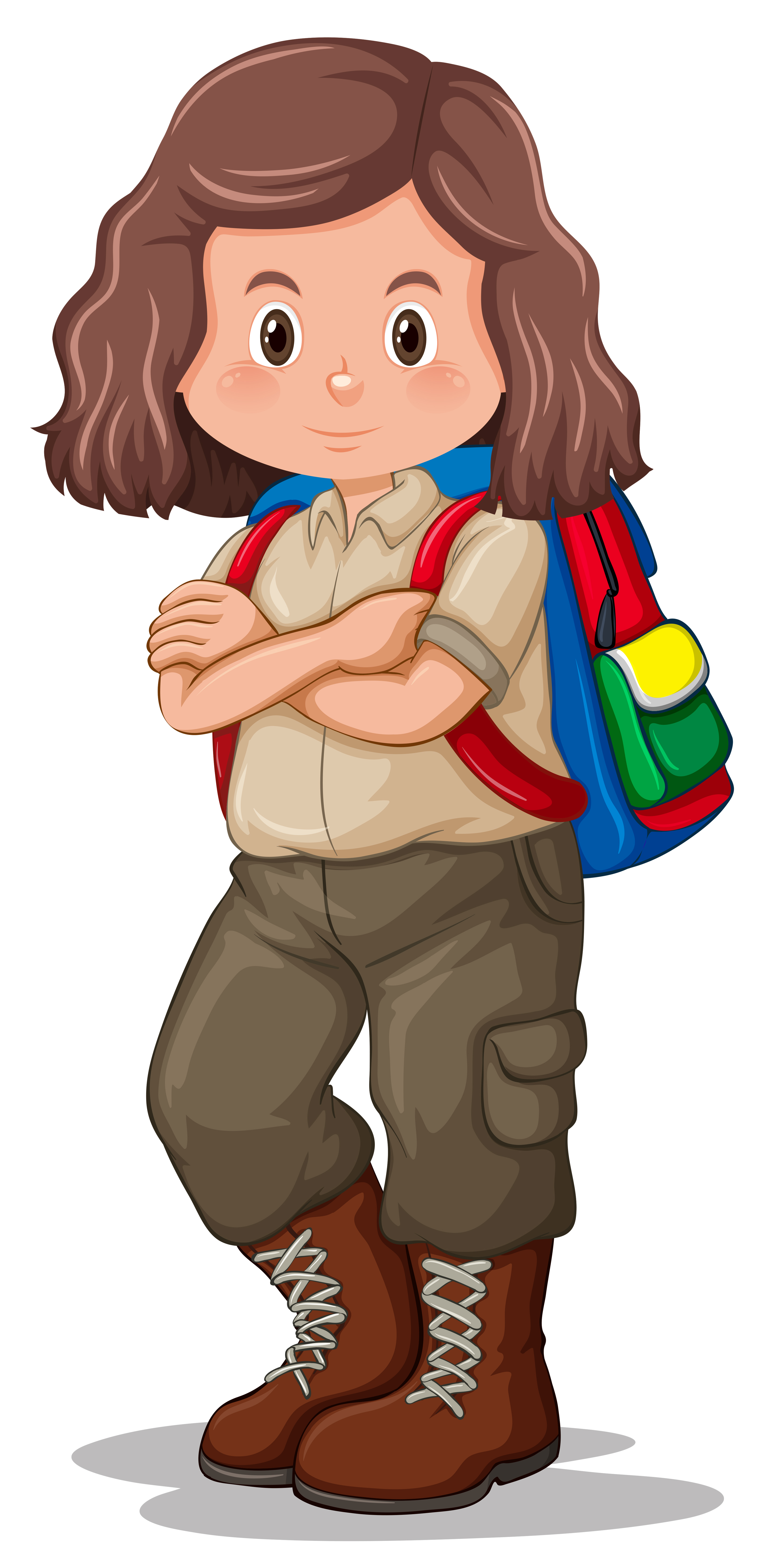 A brunette girl scout character 303792 Vector Art at Vecteezy