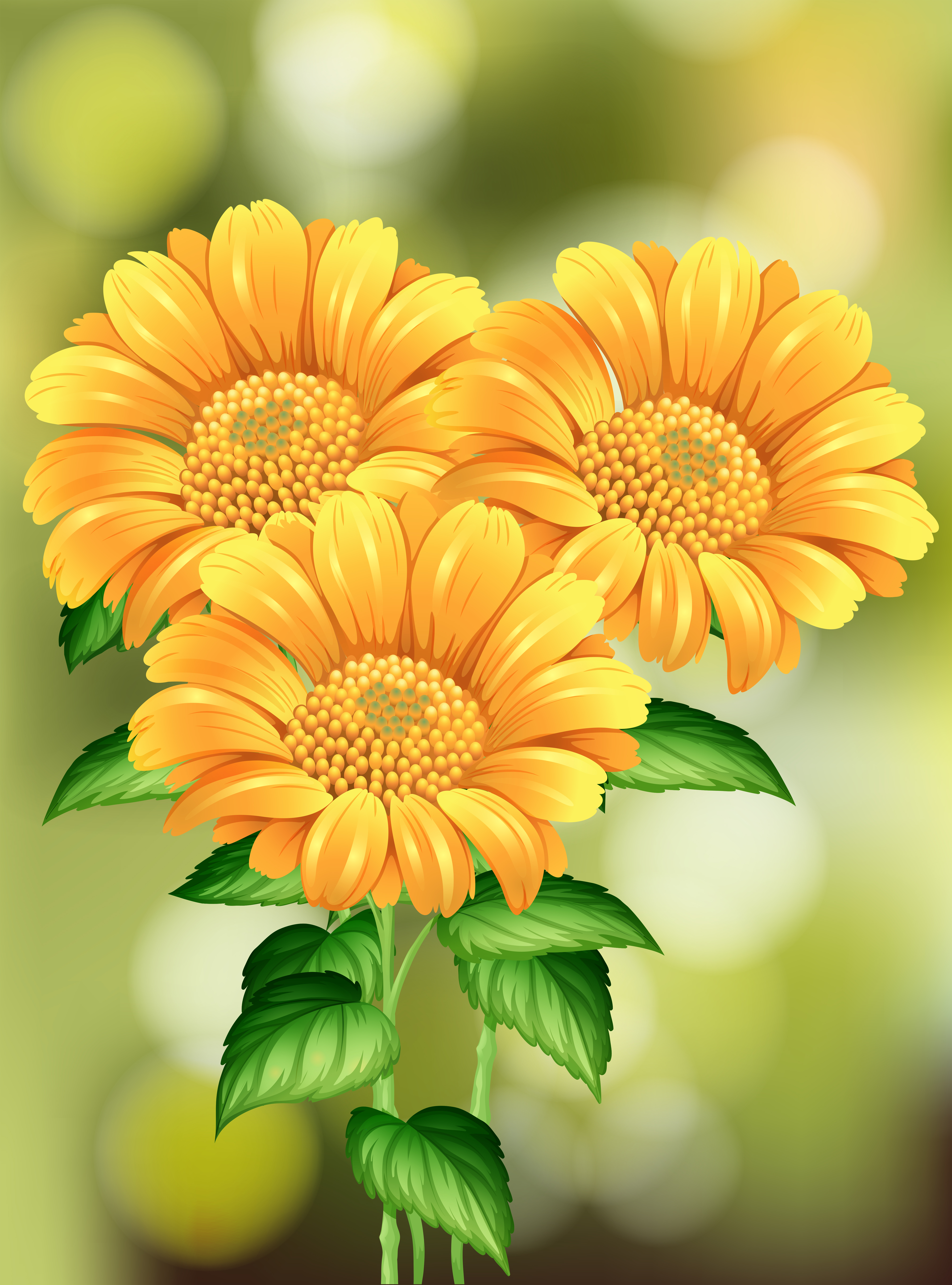 Beautiful Sunflower on Nature Background 303802 - Download Free Vectors