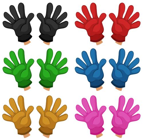 Set of different gloves vector