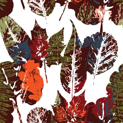 Abstract autumn seamless pattern with leaves. vector