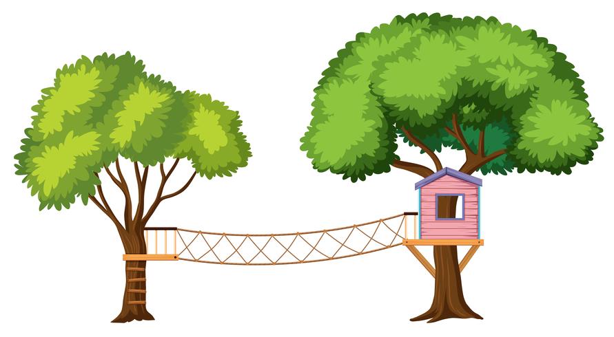 Isolated tree house on white background vector