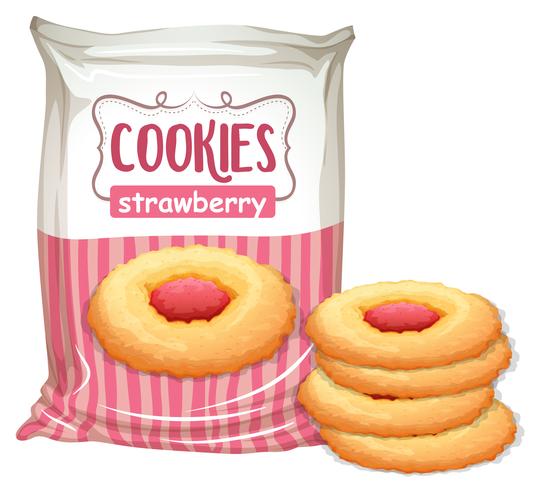 A Bag of Strawberry Cookies vector