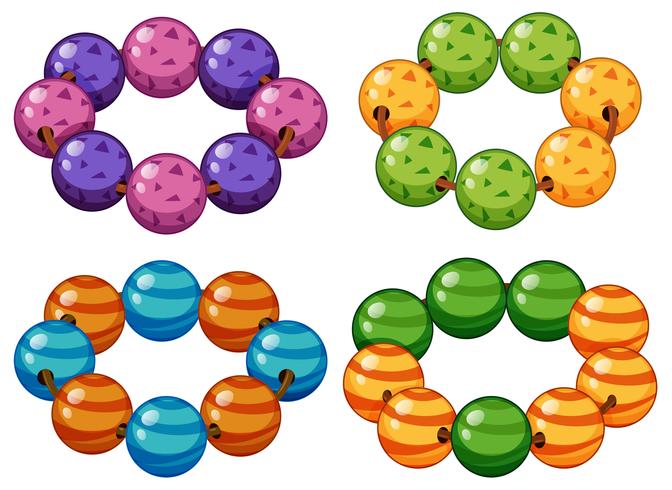 Armbands made of round beads vector