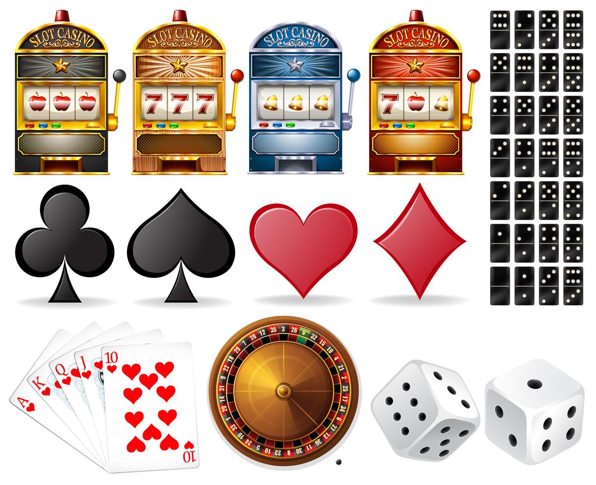 Casino set with cards and games 303938 Vector Art at Vecteezy