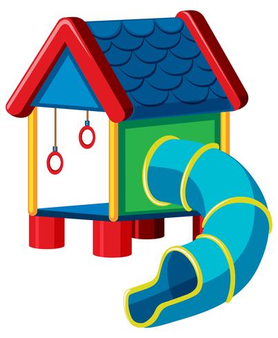 treehouse with slide playground vector
