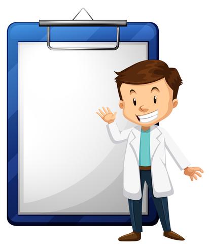 Doctor and blank paper template vector
