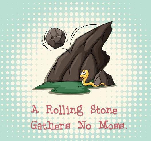 Rolling stone gathers no moss vector