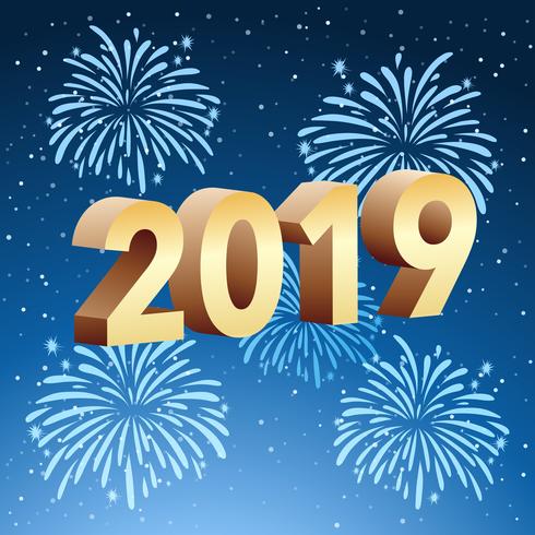 Happy new year card template vector