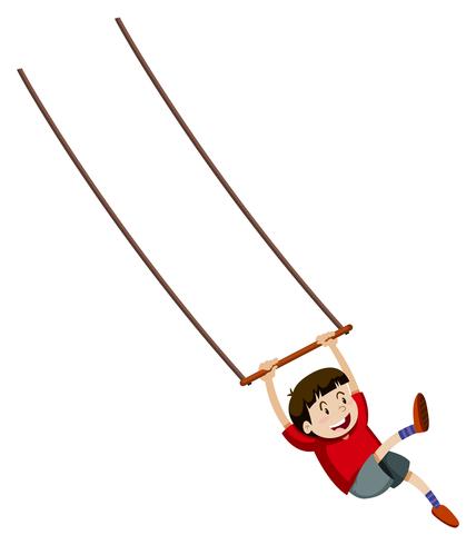 Boy playing hand swing vector