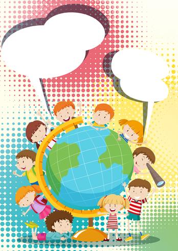 Children around the globe vector