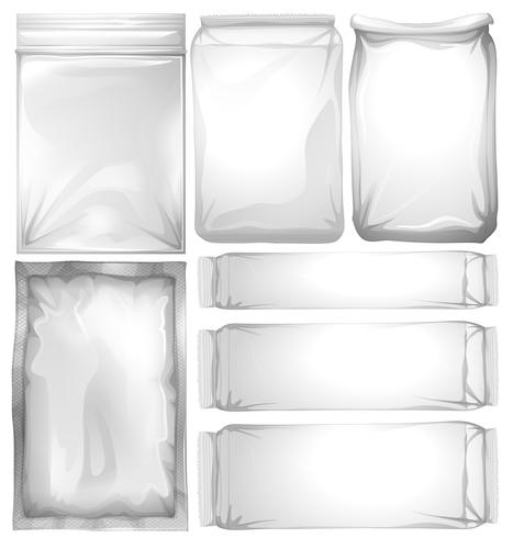 Set of plastic packages vector