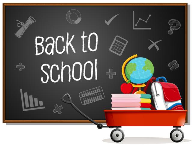 Back to school on blackboard vector