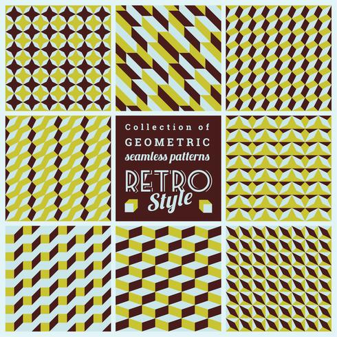 Set of vector seamless geometrical patterns.Vintage textures