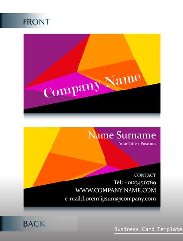 A front and back template of a business card vector