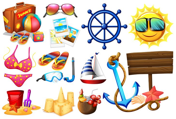 Things ideal for a beach outing vector