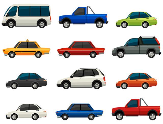 Set of vehicles vector