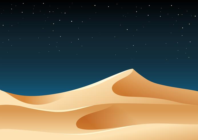 Arena del desierto en la ilustración de la noche vector