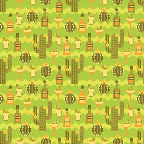 Vector seamless pattern with traditional Mexican symbols.