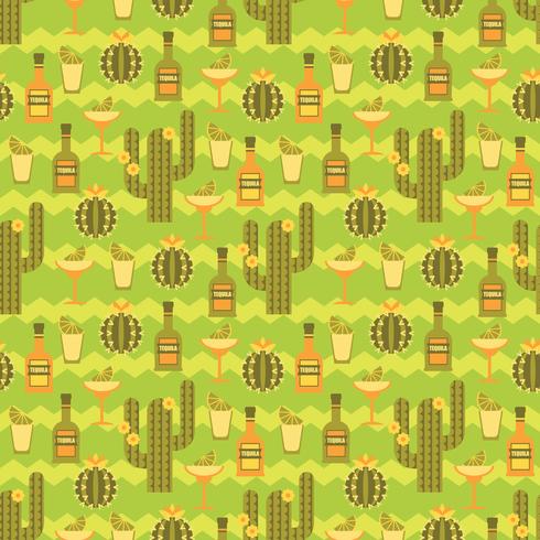 Vector seamless pattern with traditional Mexican symbols.