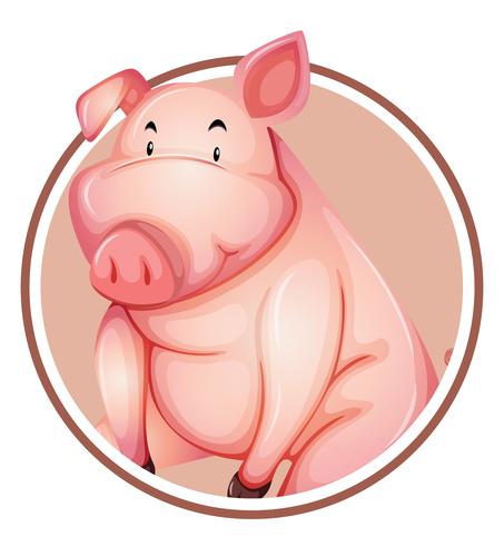 A pig sticker template vector