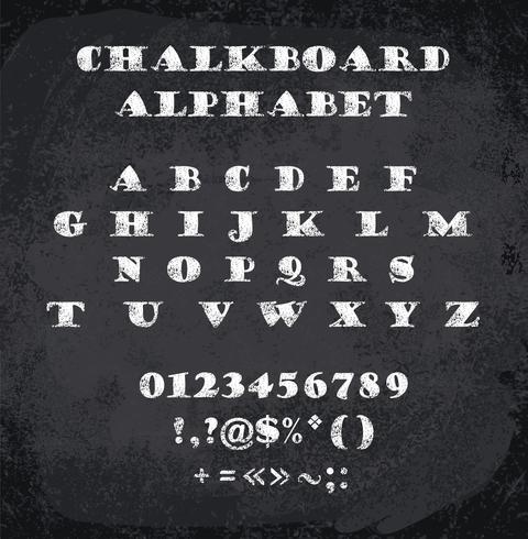 Vector illustration of chalked alphabet