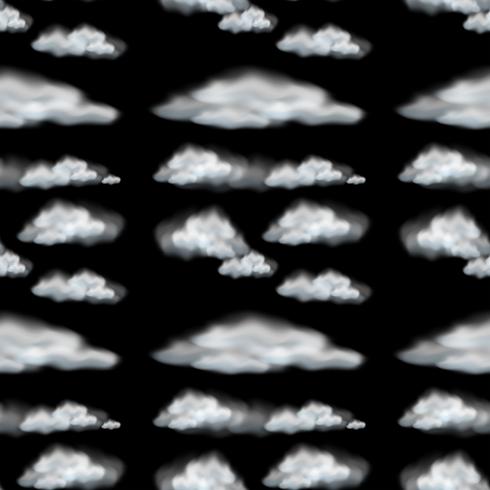 Seamless background design with clouds in black sky vector