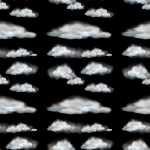 Seamless background design with clouds in black sky vector