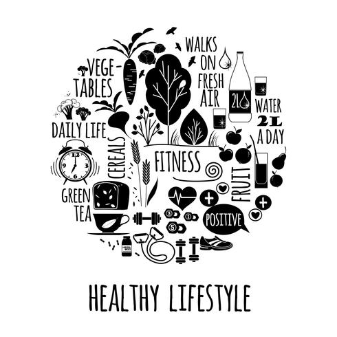 Ilustración de vector de estilo de vida saludable.