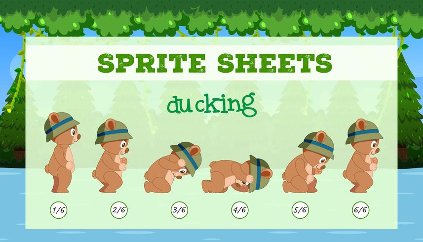 Bear sprite sheets ducking vector