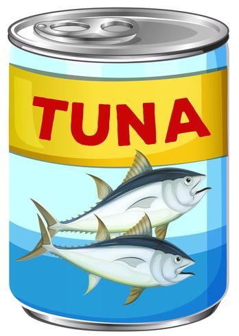 Can of fresh tuna vector