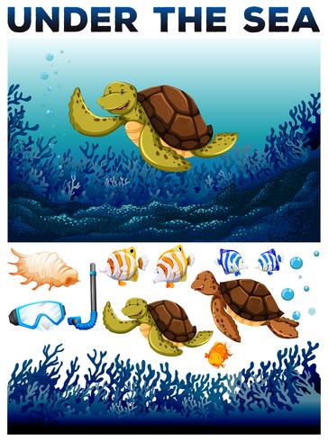 Ocean theme with lives underwater - Download Free Vector Art, Stock Graphics & Images