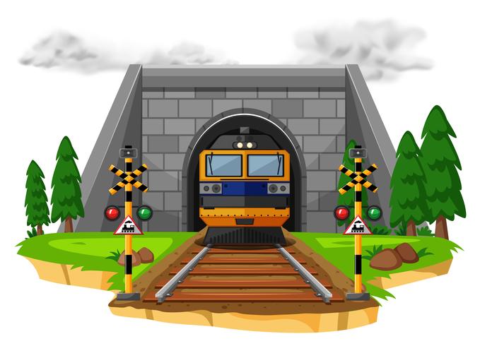 Train ride on the railroad vector
