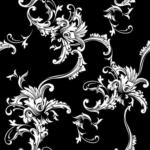 Seamless vector background. Baroque pattern.